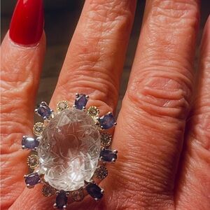 Elegant clear quartz Gemstone Ring